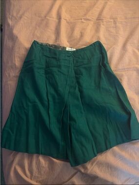 Midi Skirt Garland Pleated Wool Green Size 6